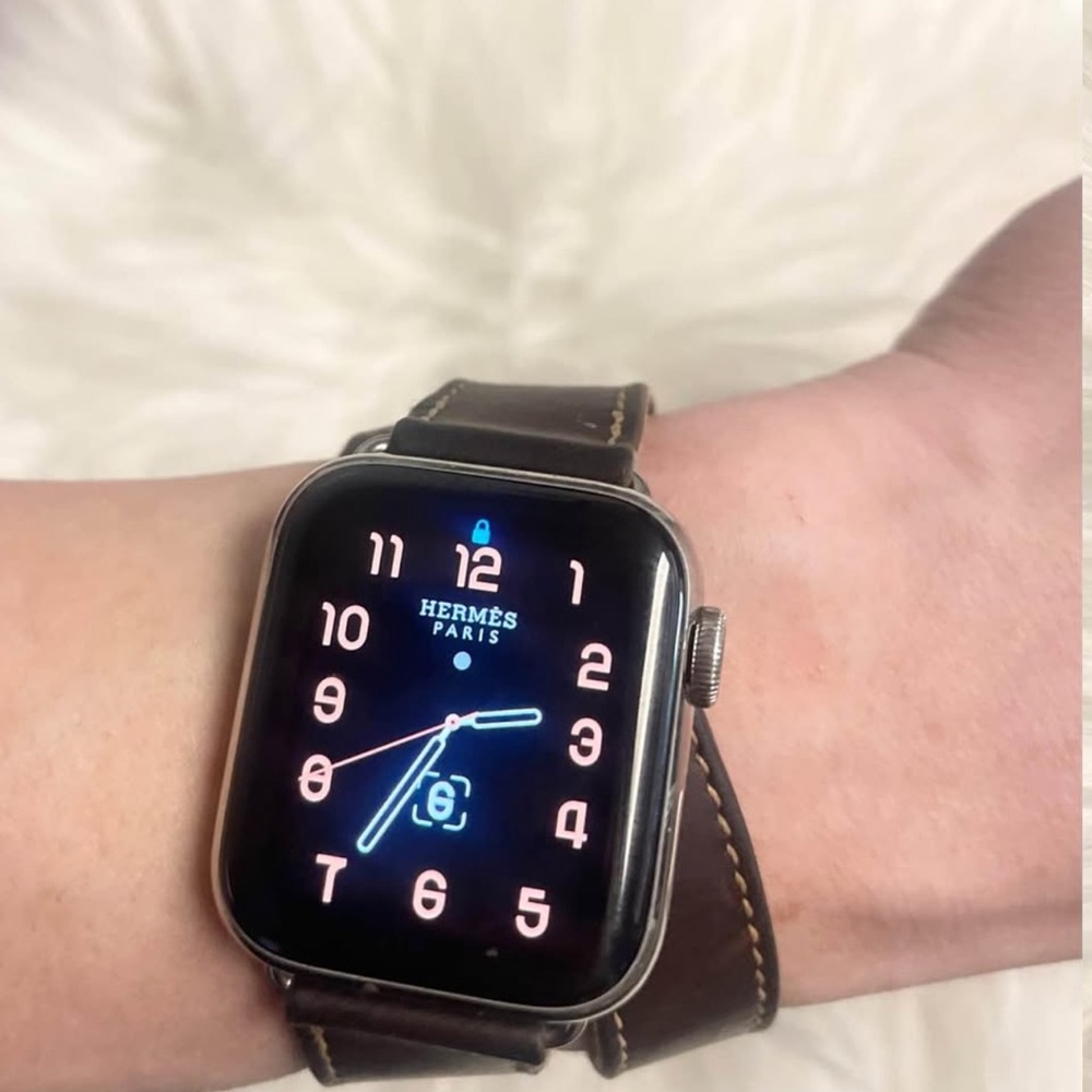 HERMES Apple Watch series4 brown leather strap
